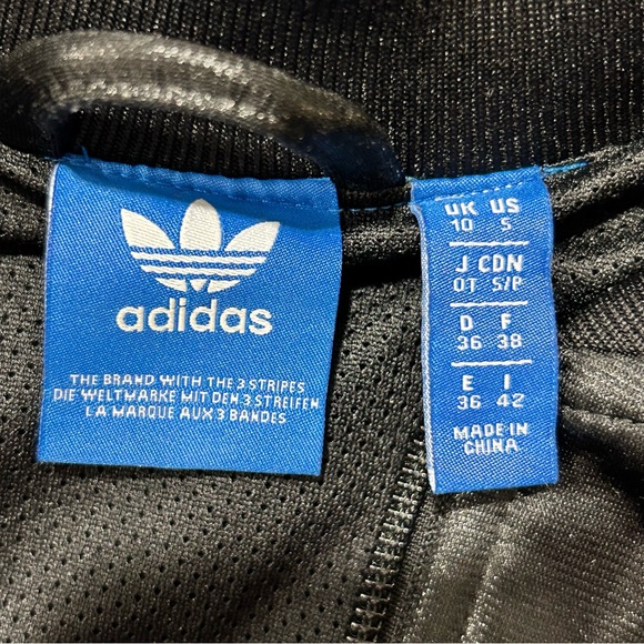 ADIDAS Black Supergirl Wet Look Track Zip-up Sweater in Women's Size Small - Picture 4 of 5